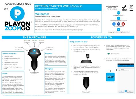 PLAYON! ZOOMGO ZX10 USER MANUAL Pdf .